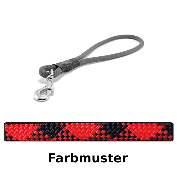 Kurzführer / Handschlaufe - L - rot mit schwarzen Kreuzen